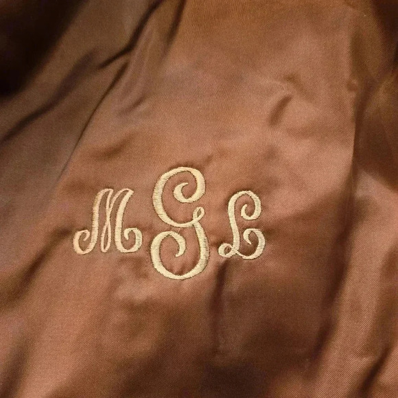 VTG Saga Tuxedo Mink Fur Full Length Coat With Fox Collar Trim Brown Medium - Picture 11 of 13